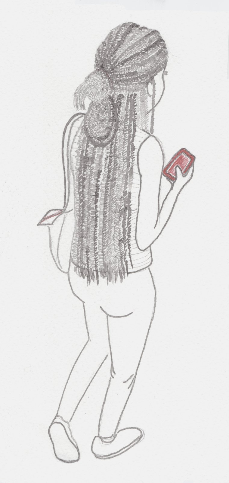 Imagem ilustrativa de moça no celular para representar a página contato